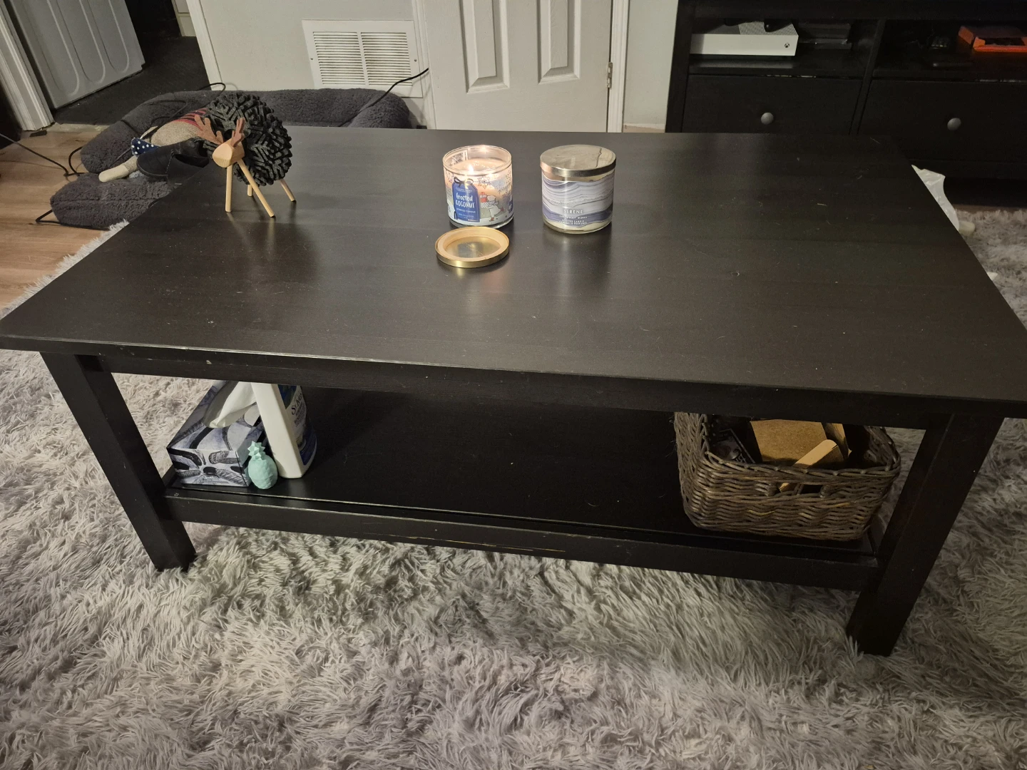 Black Coffee Table with Lower Shelf