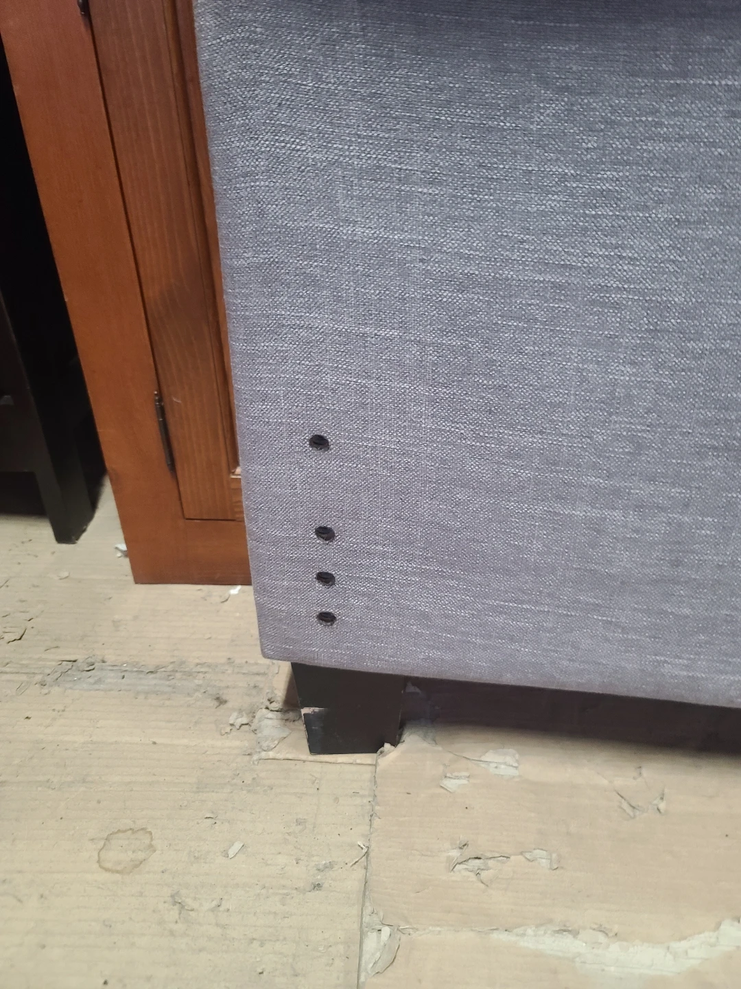 Grey Tufted Headboard with Crystal Accents - photo 3