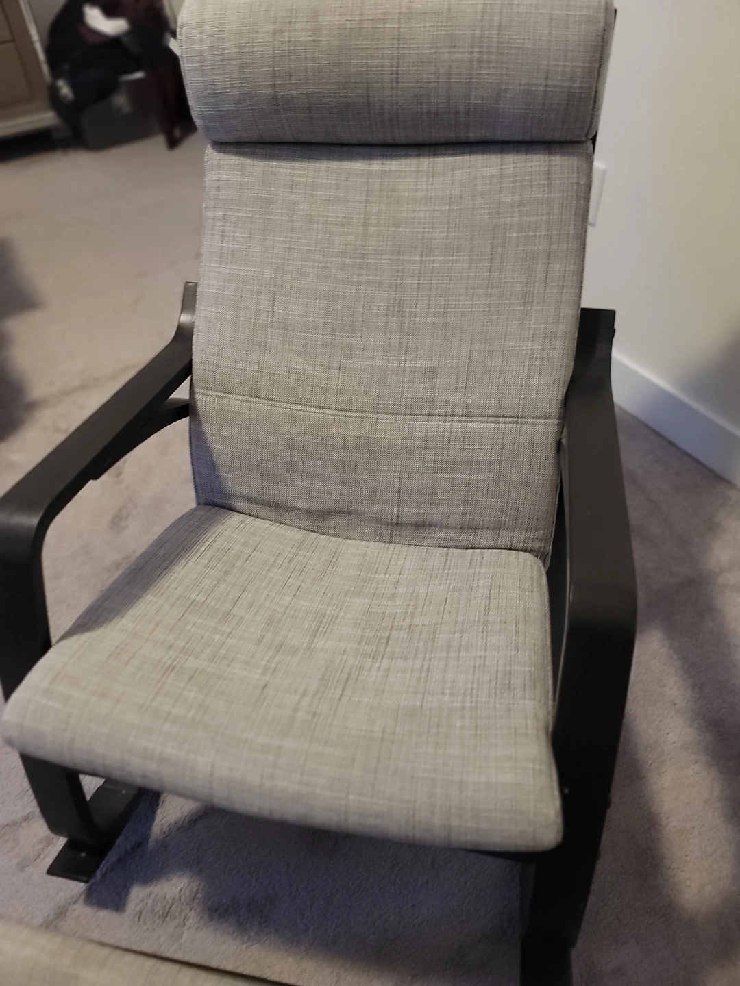 IKEA POÄNG Armchair and Ottoman - Grey Fabric - photo 2
