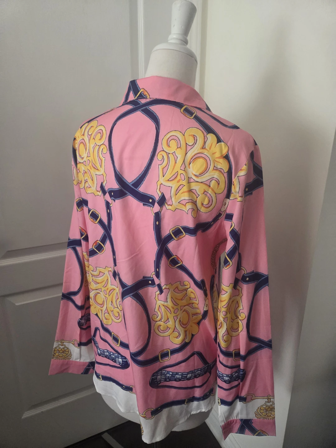 Pink Long Sleeve Shirt with Belt Print - photo 3