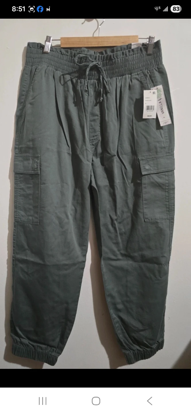 Vanilla Star Women's Jogger Cargo Pants XL Olive Green