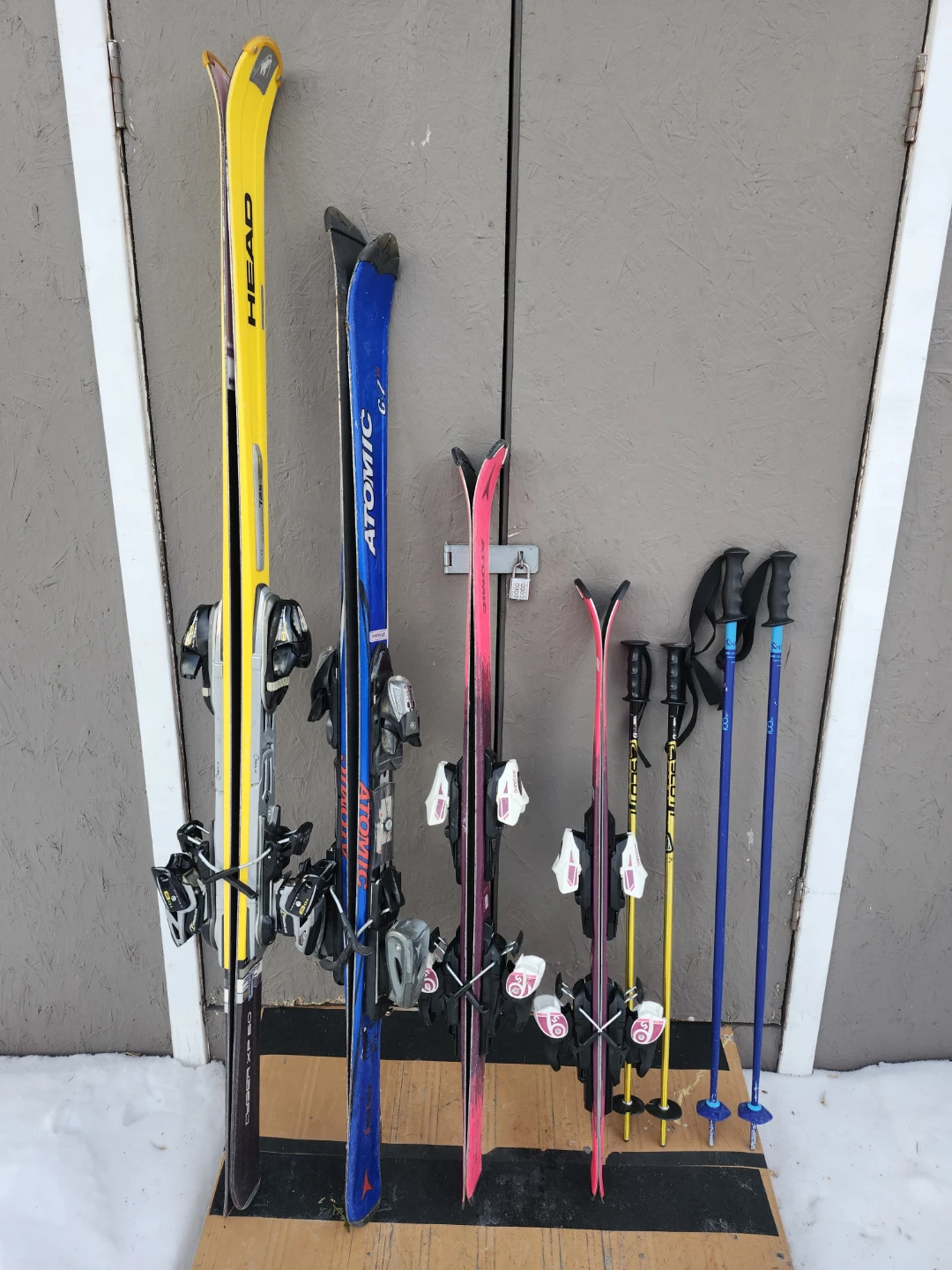 skis and poles set 66 in, 58 in, 47 in, 39 in - photo 3
