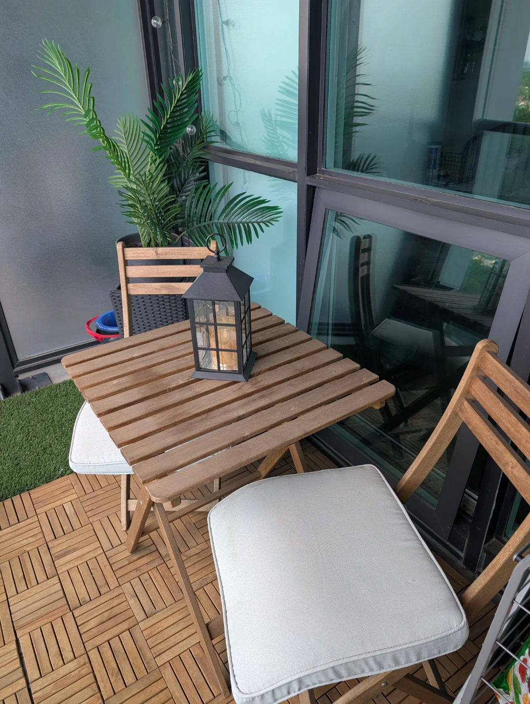 Wooden Folding Bistro Set (cushions not included)