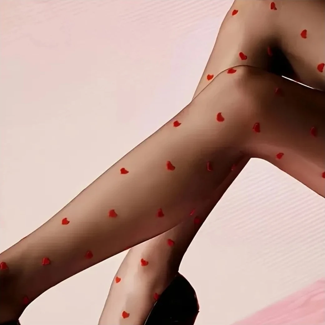 Valentine's Day💘 Black Tights with Red Hearts 🏆 - photo 3