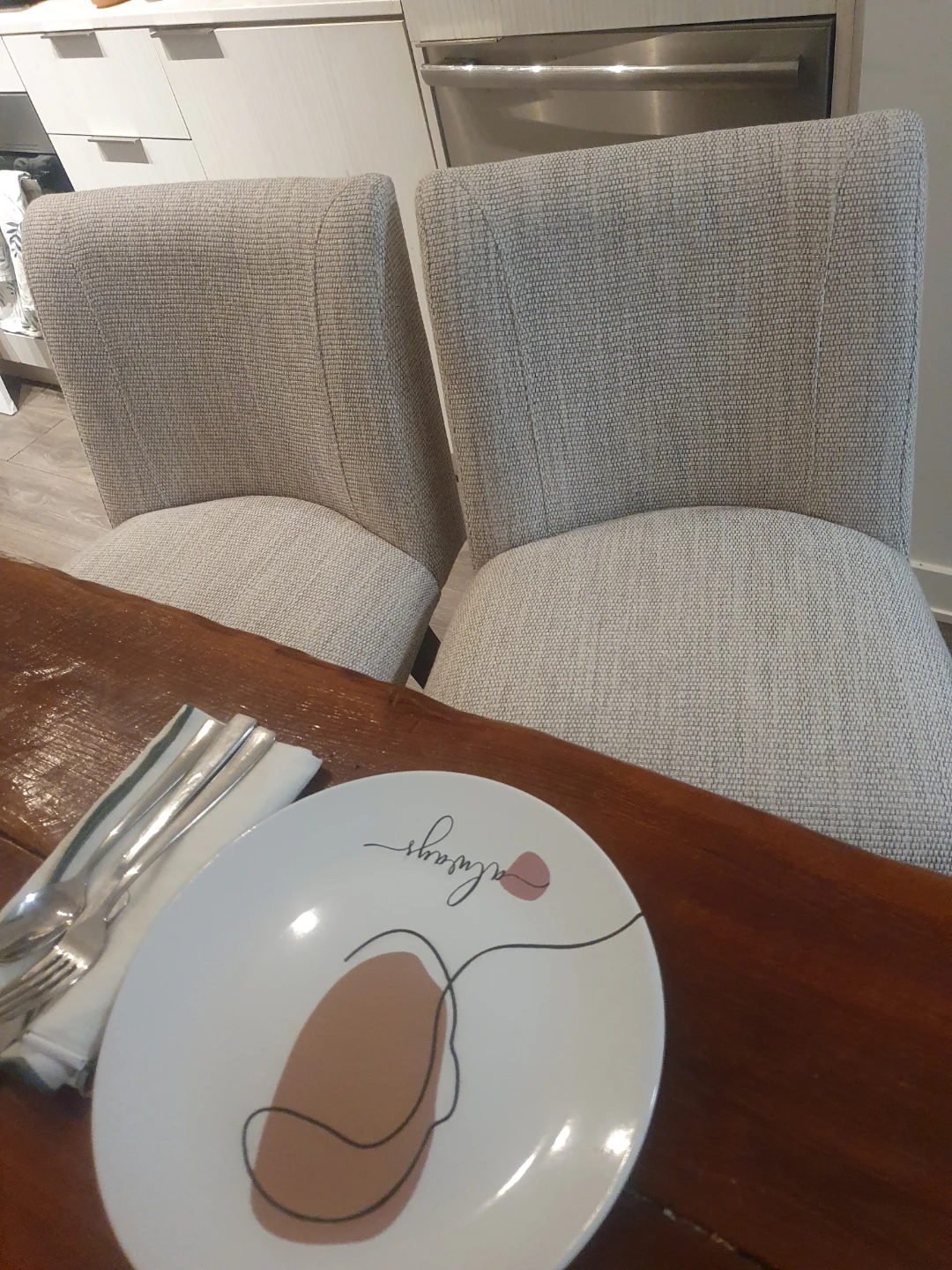 Set of table and 2 Swivel Grey Bar Stools - photo 5