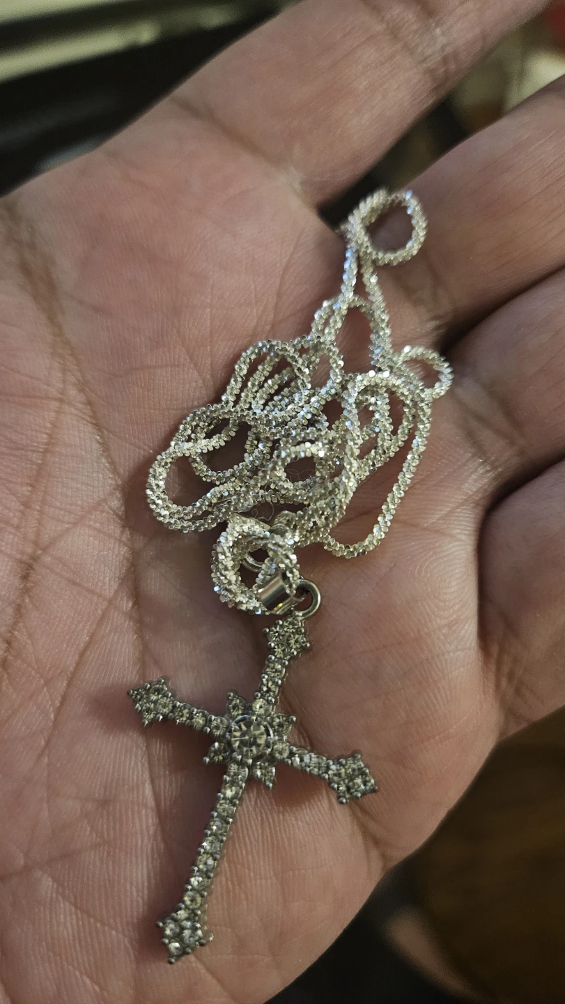 Rhinestone Cross Pendant Necklace - photo 2