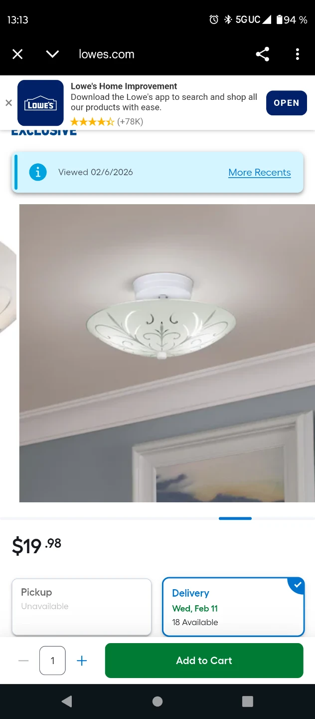 White Ceiling Light Fixture with Frosted Glass Shade - photo 4