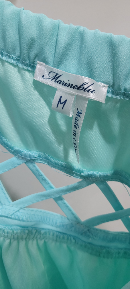 Marineblu Light Blue Strapless Maxi Dress Size M - photo 3