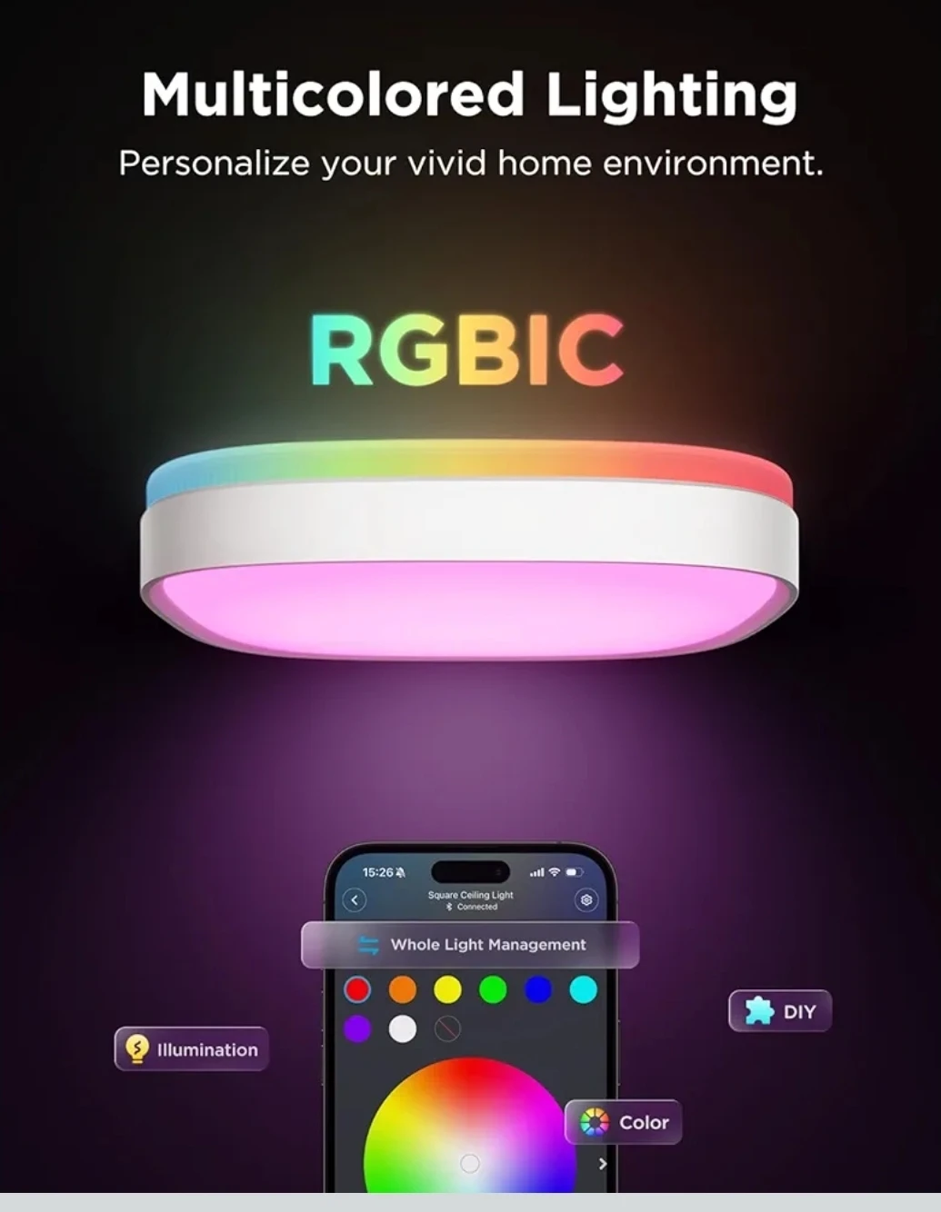 🆕️Govee Square Ceiling Light, RGBIC - photo 2