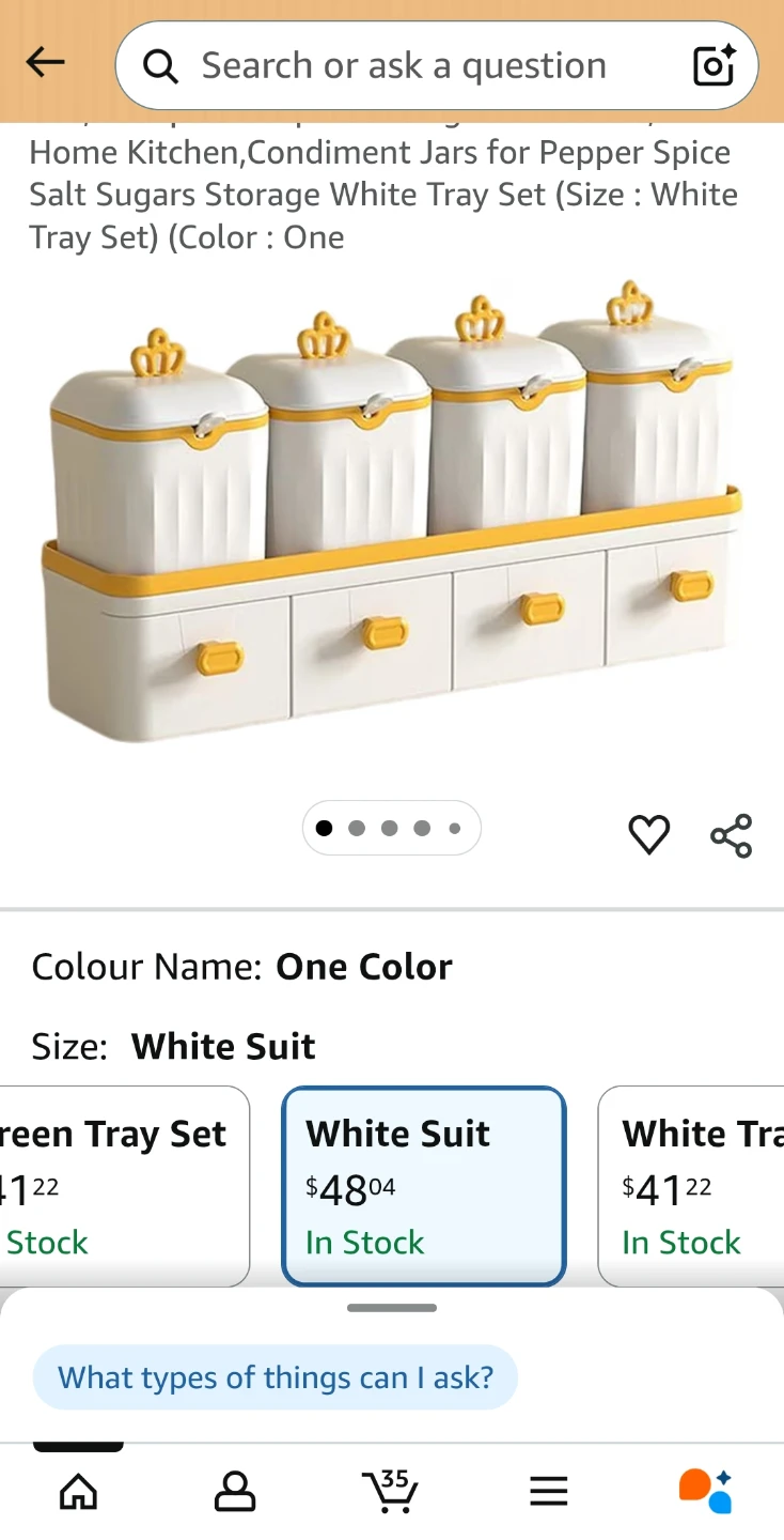 4-Piece White & Yellow Spice Jar Set with Drawers - photo 2