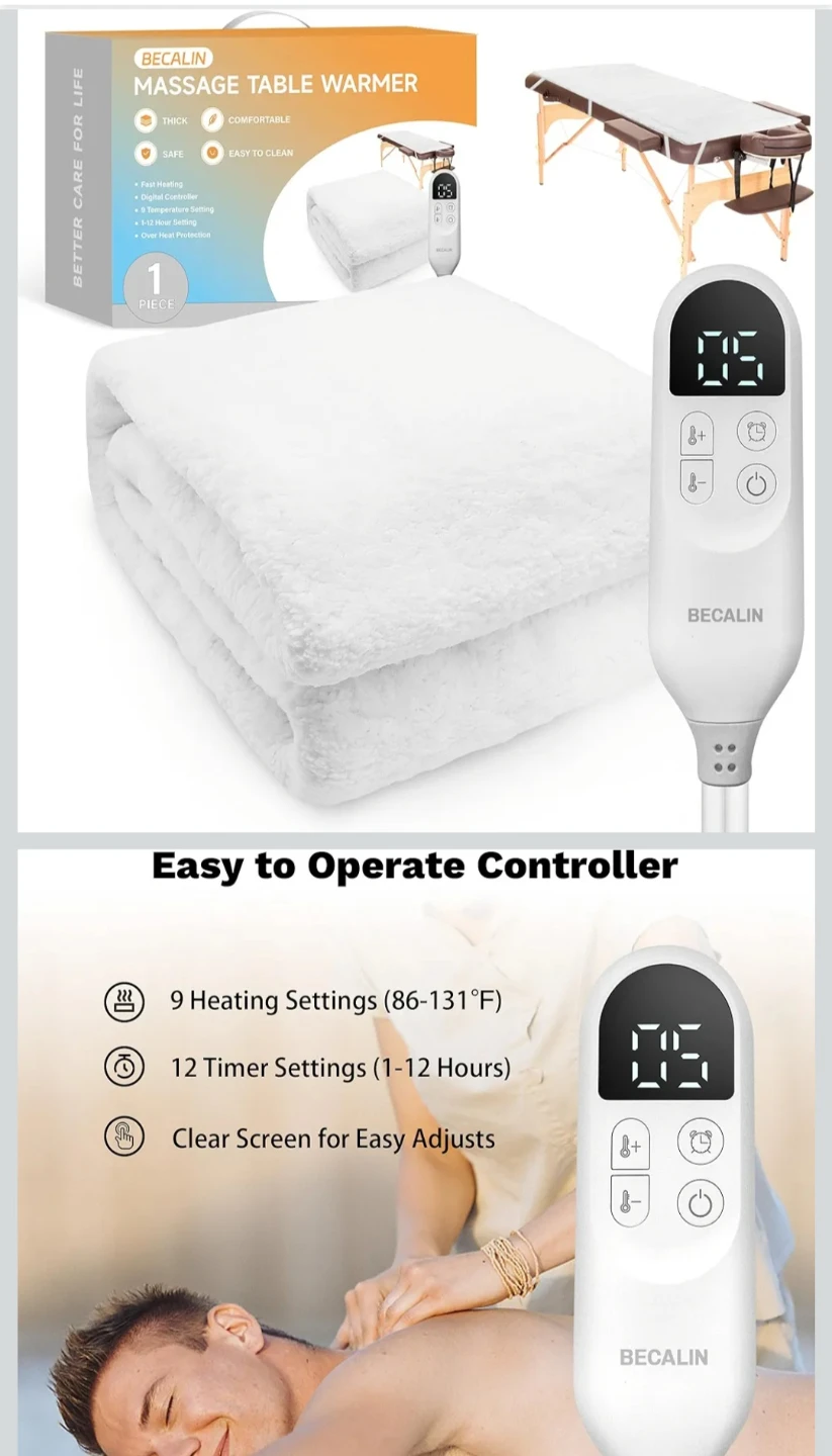 BECALIN Massage Table Warmer - Plush Fleece Pad - photo 2