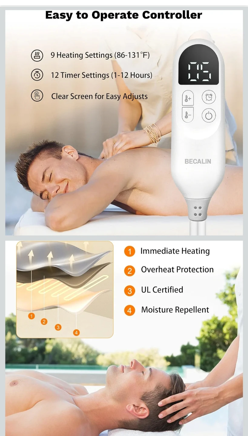 BECALIN Massage Table Warmer - Plush Fleece Pad - photo 3