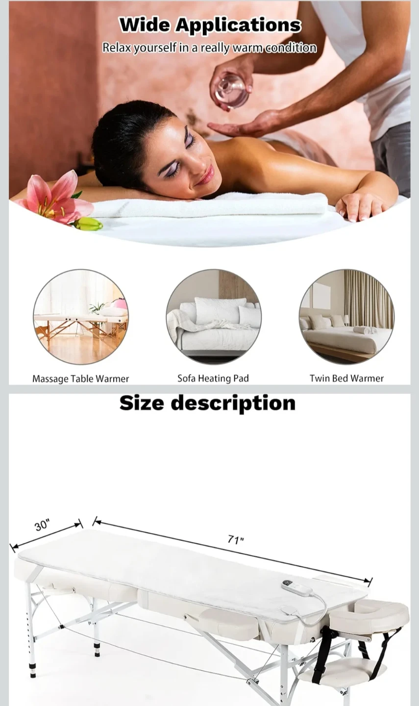 BECALIN Massage Table Warmer - Plush Fleece Pad - photo 5