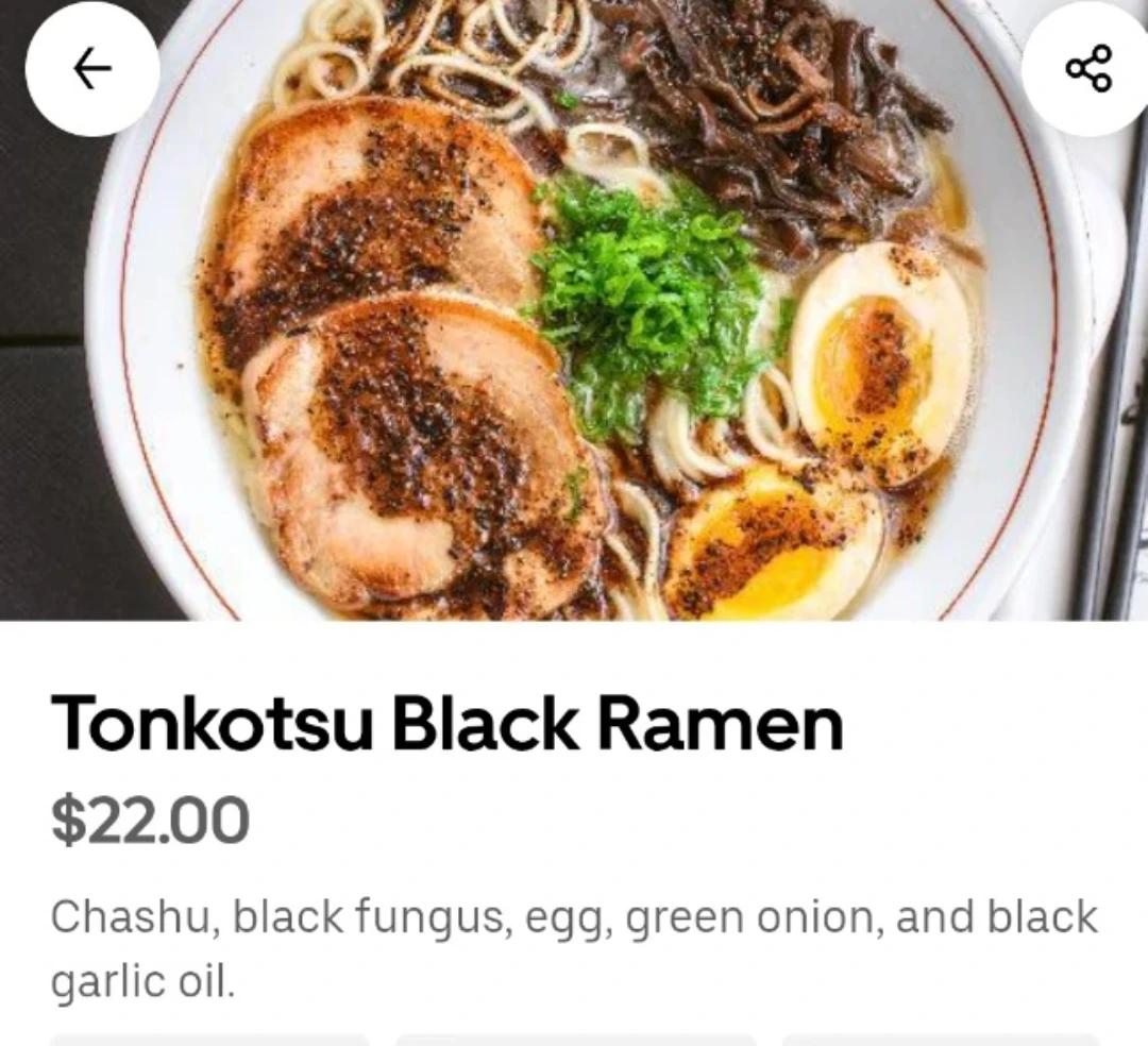 FREE tonkotsu black ramen - untouched!