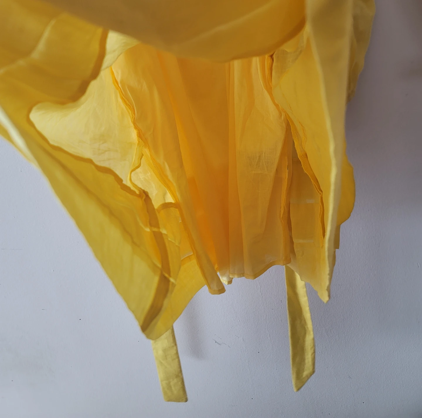 Banana Republic Yellow Linen Ramie Puff Sleeve Dress Sz L NWT - photo 4
