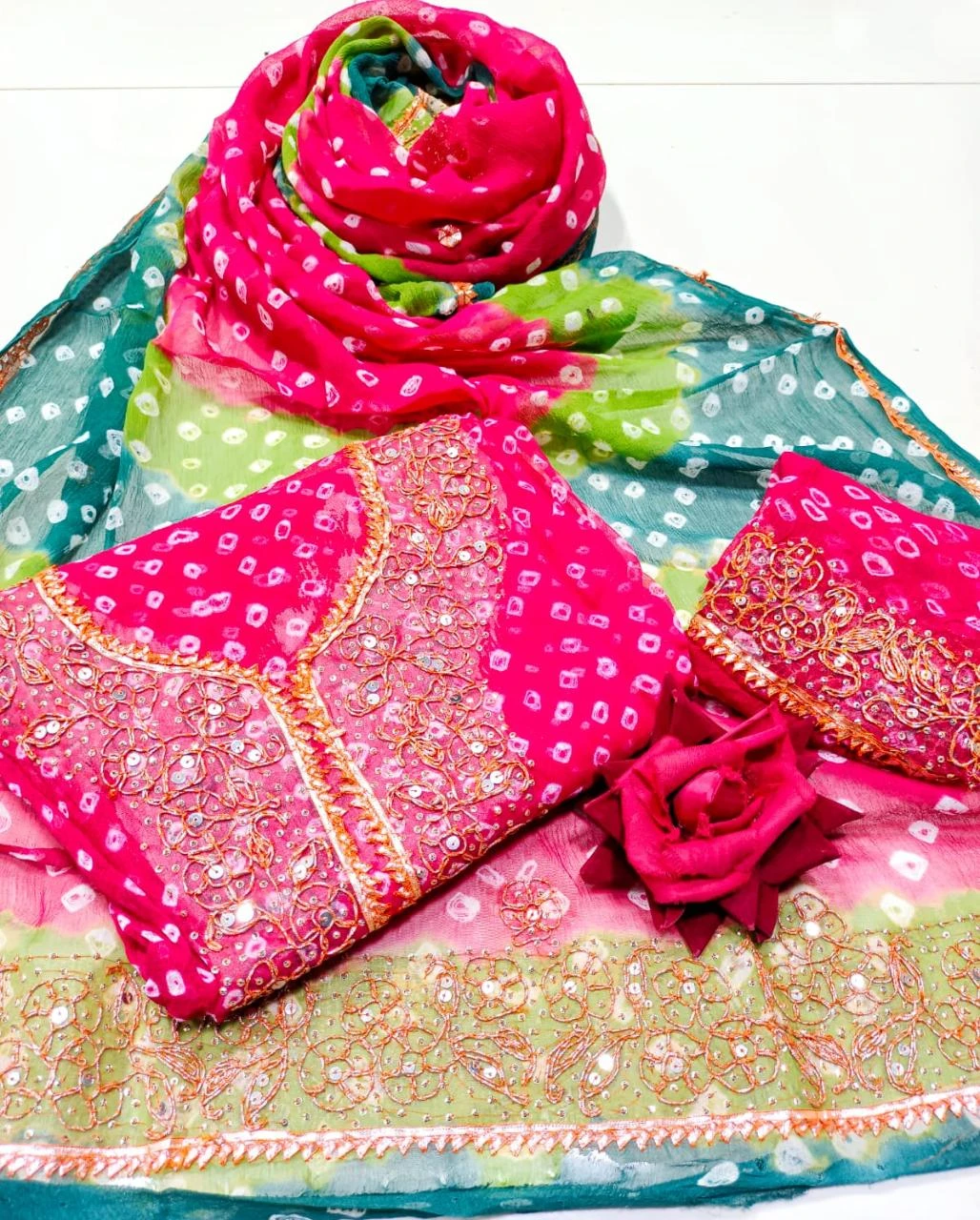 Beautiful traditional chunri  suit