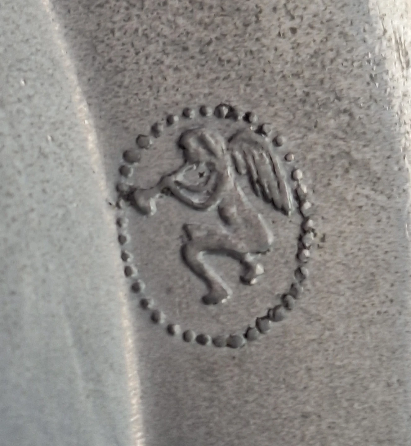 Vintage Pewter Wall  Plate with Deer and Fawn Scene - photo 4