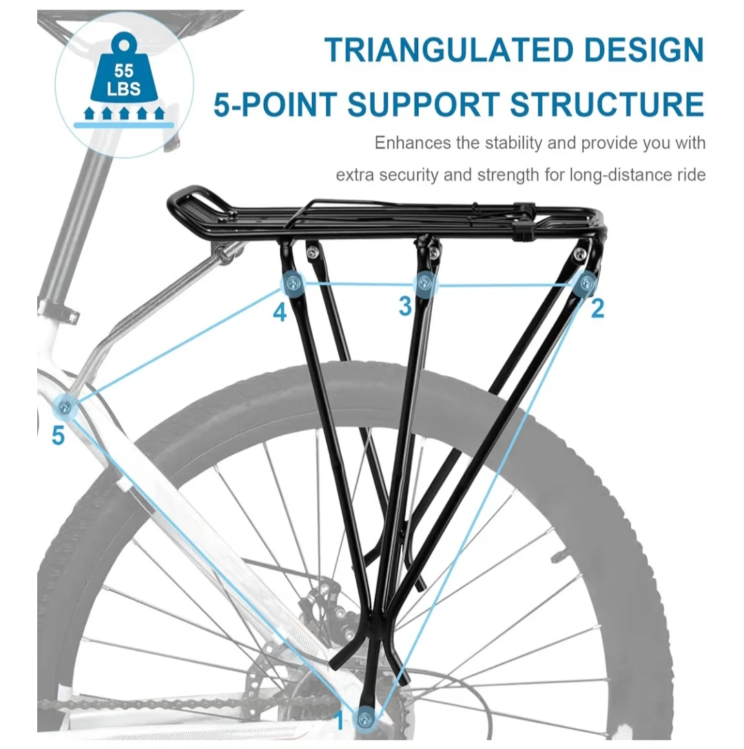 Dreamoon Rear Bike Rack with Luggage Clip,