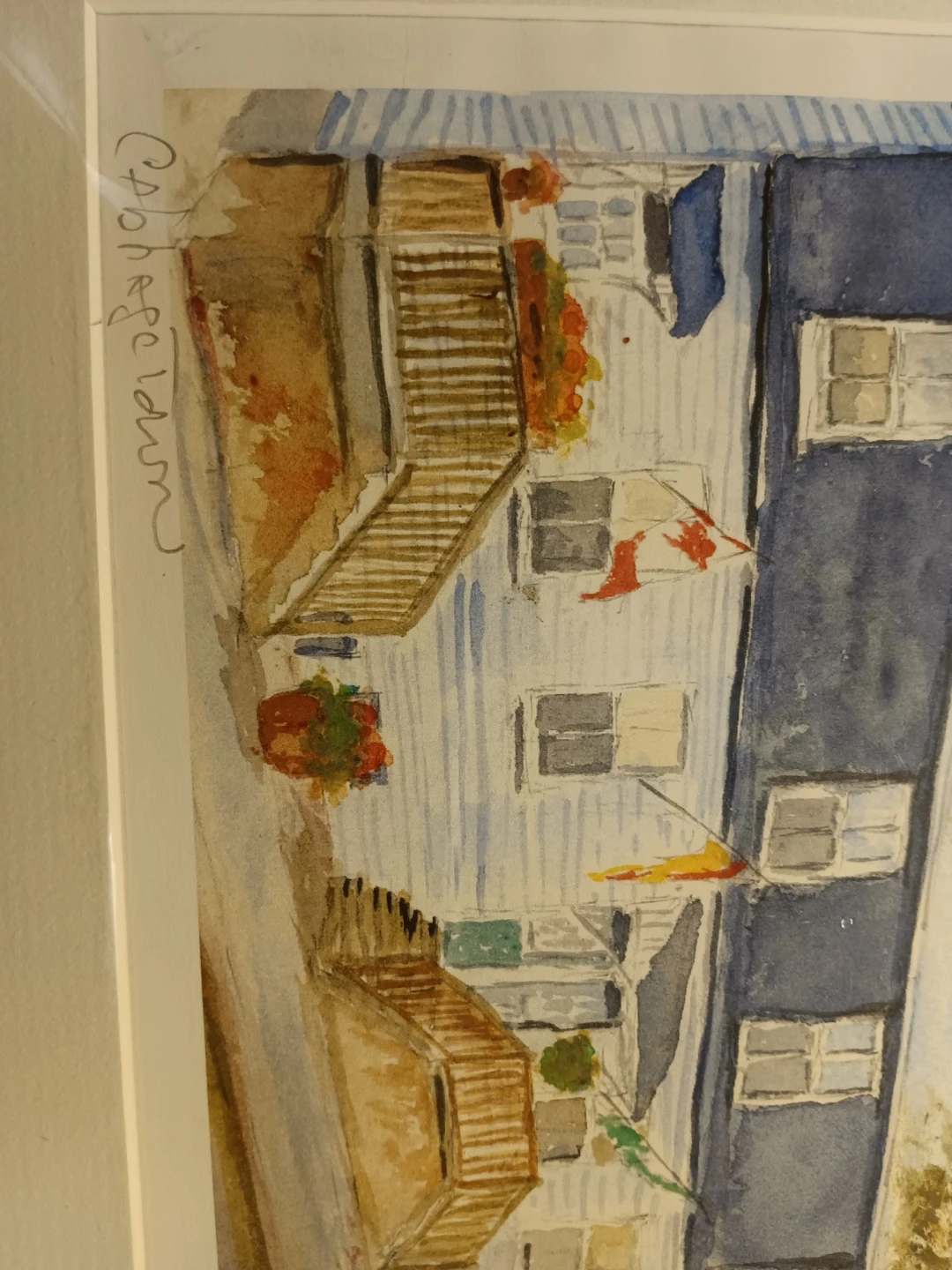 Watercolor Painting of colourful row houses in cabbage town - photo 2