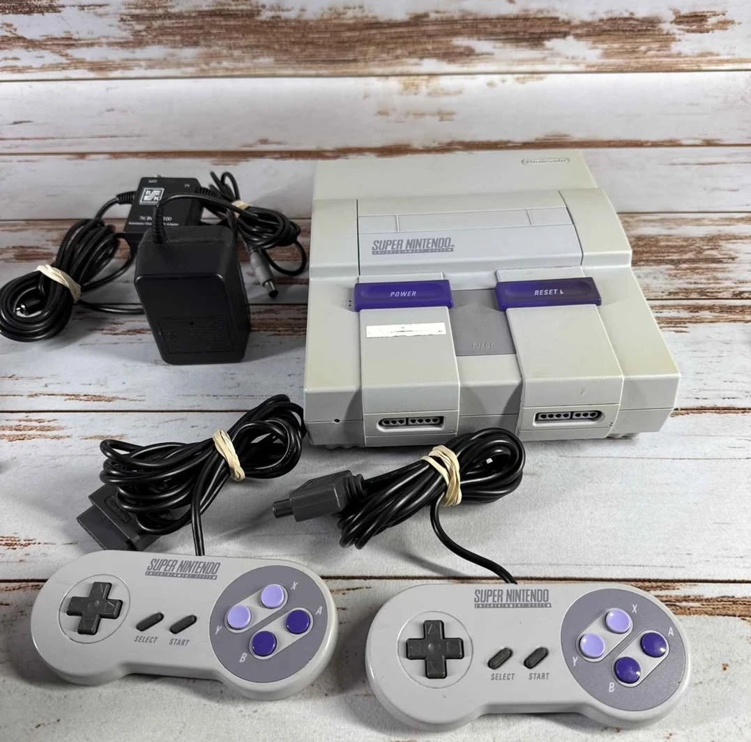 Super Nintendo - SNES Console with Controllers and Games 🏆