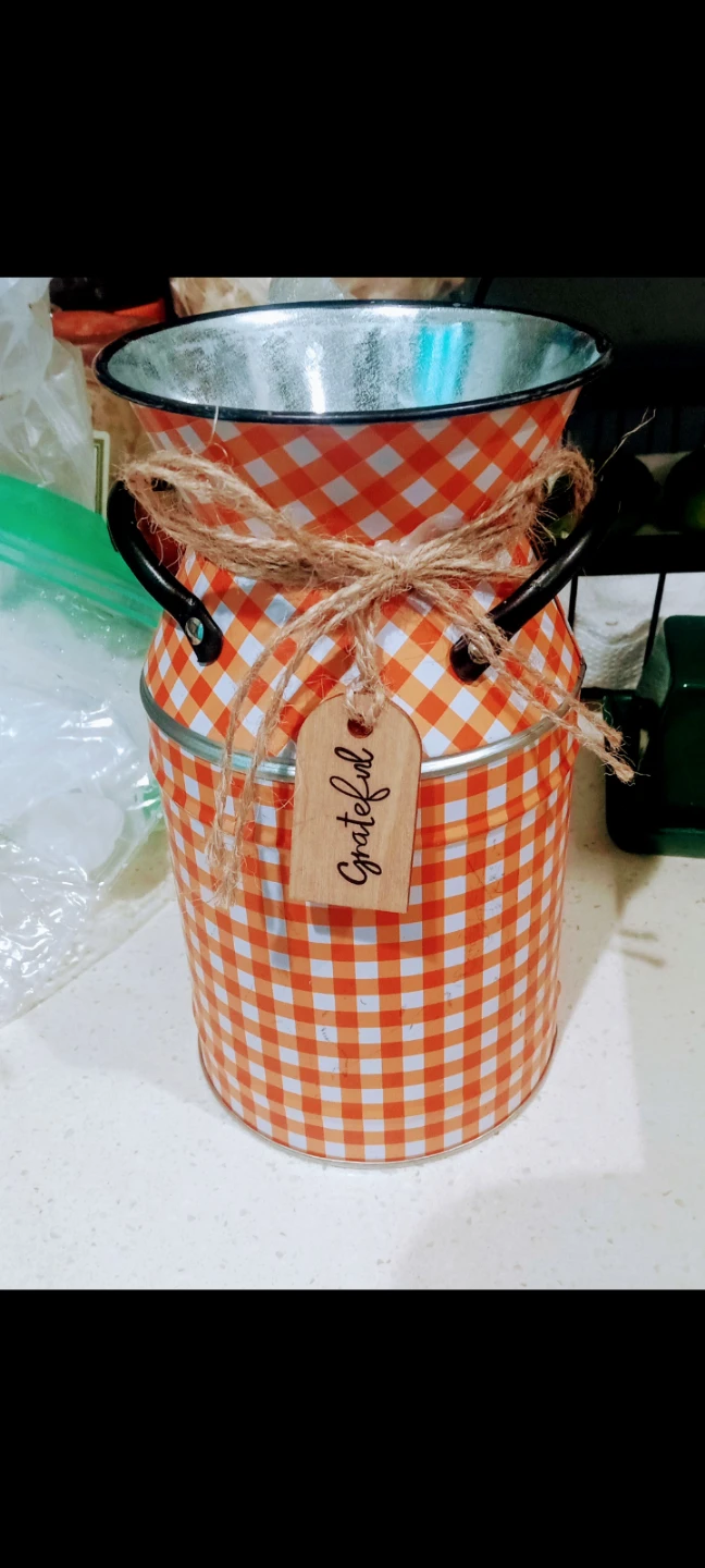 Vintage Decorative Tin Milk Can