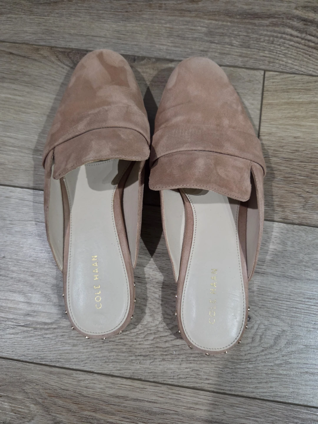 [Cole Haan] Dusty Rose Suede Mule Loafers - Size 7 - photo 2