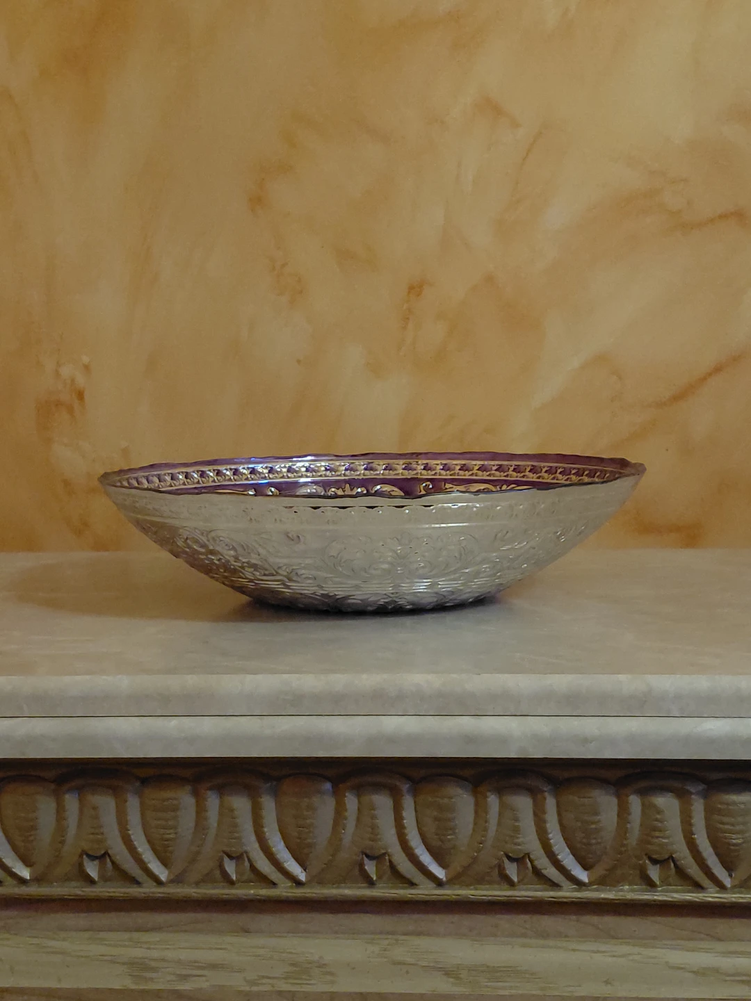 Ornate Purple and Gold Decorative Bowl - photo 2