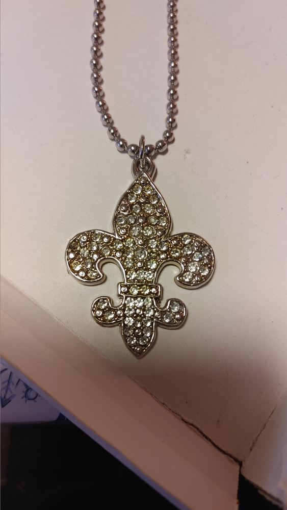 Sparkly Fleur-de-lis Pendant Necklace