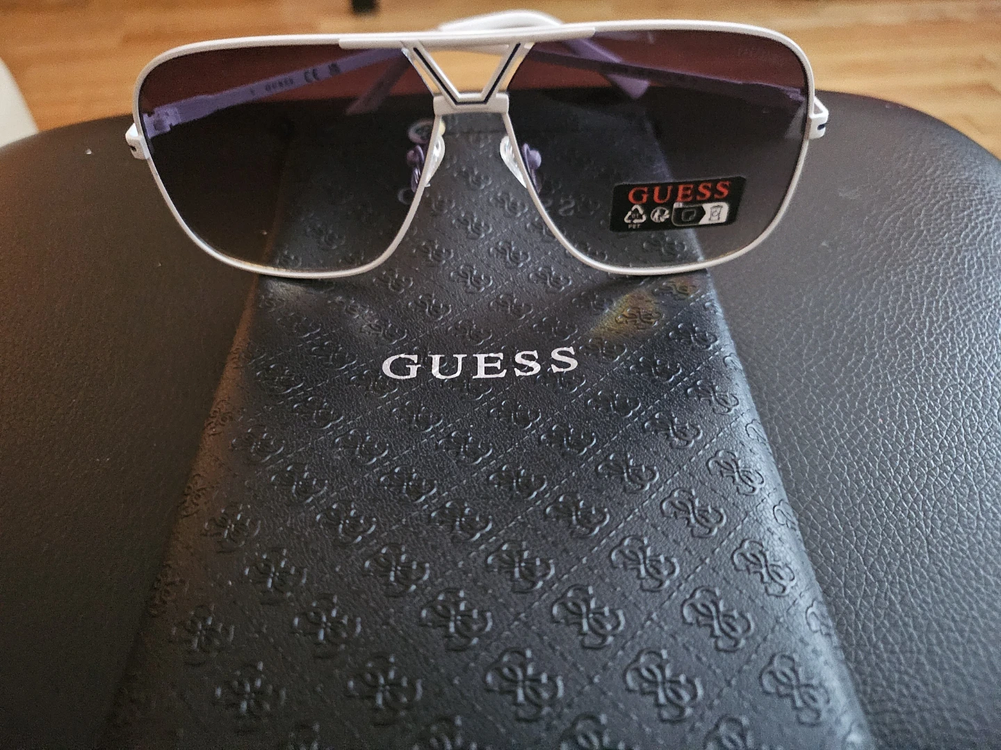 GUESS Aviator Sunglasses White Frame