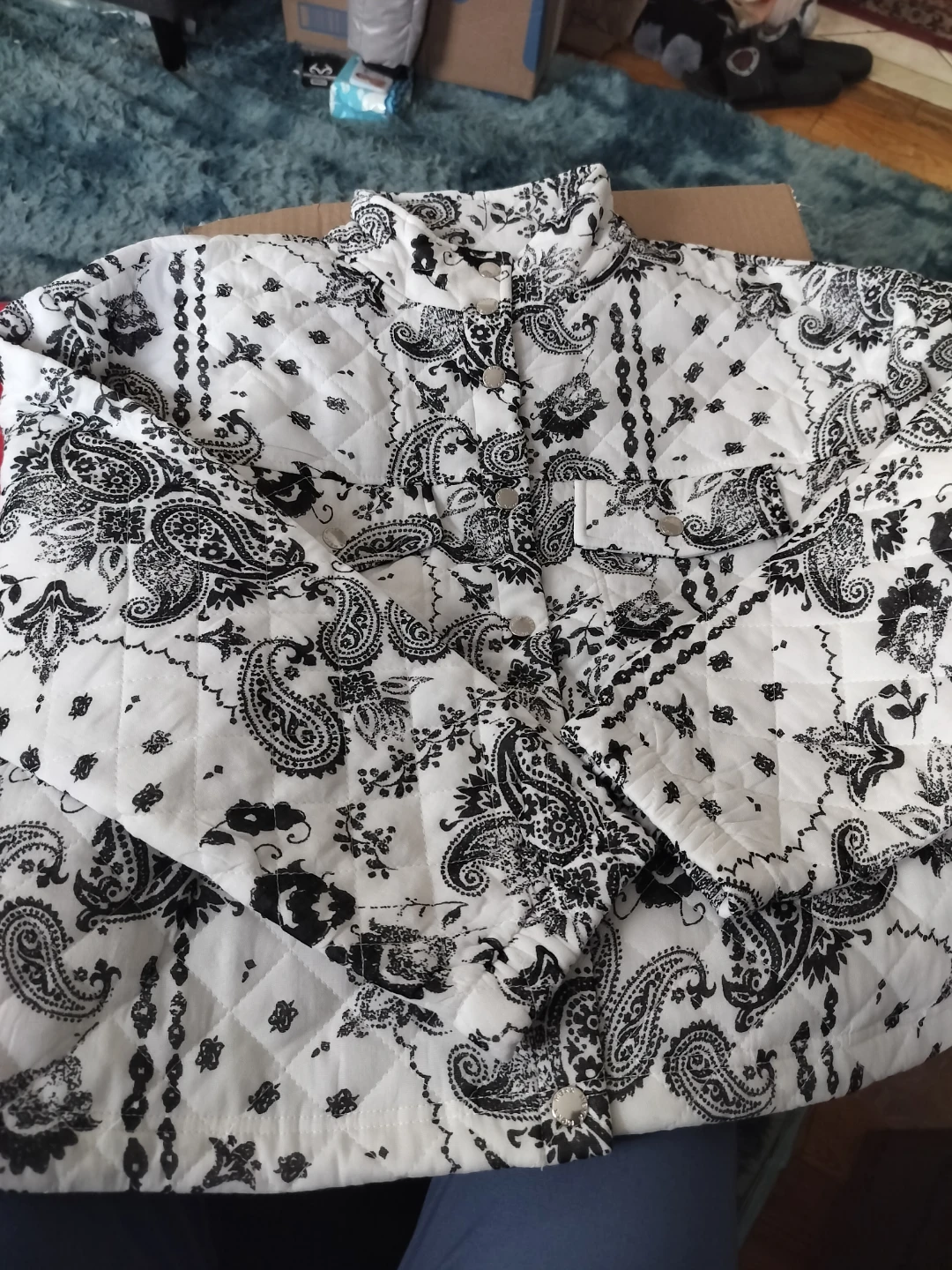 Quilted Paisley Button-Up Jacket 🧡 - photo 3