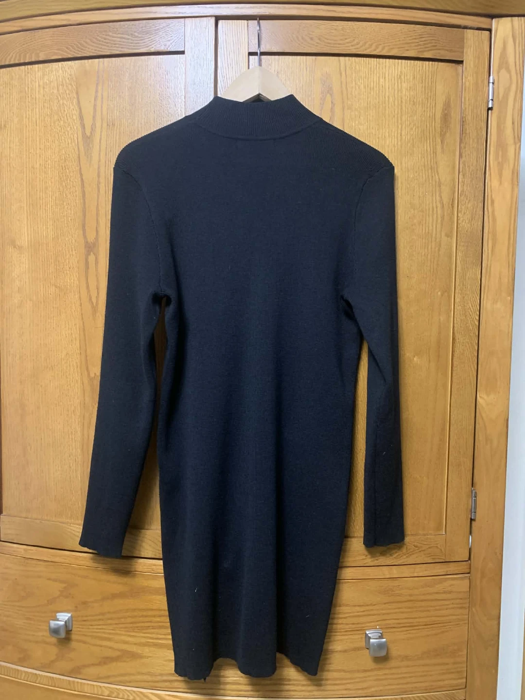 Cable & Gauge Black Knit Dress with Zipper Detail - photo 2