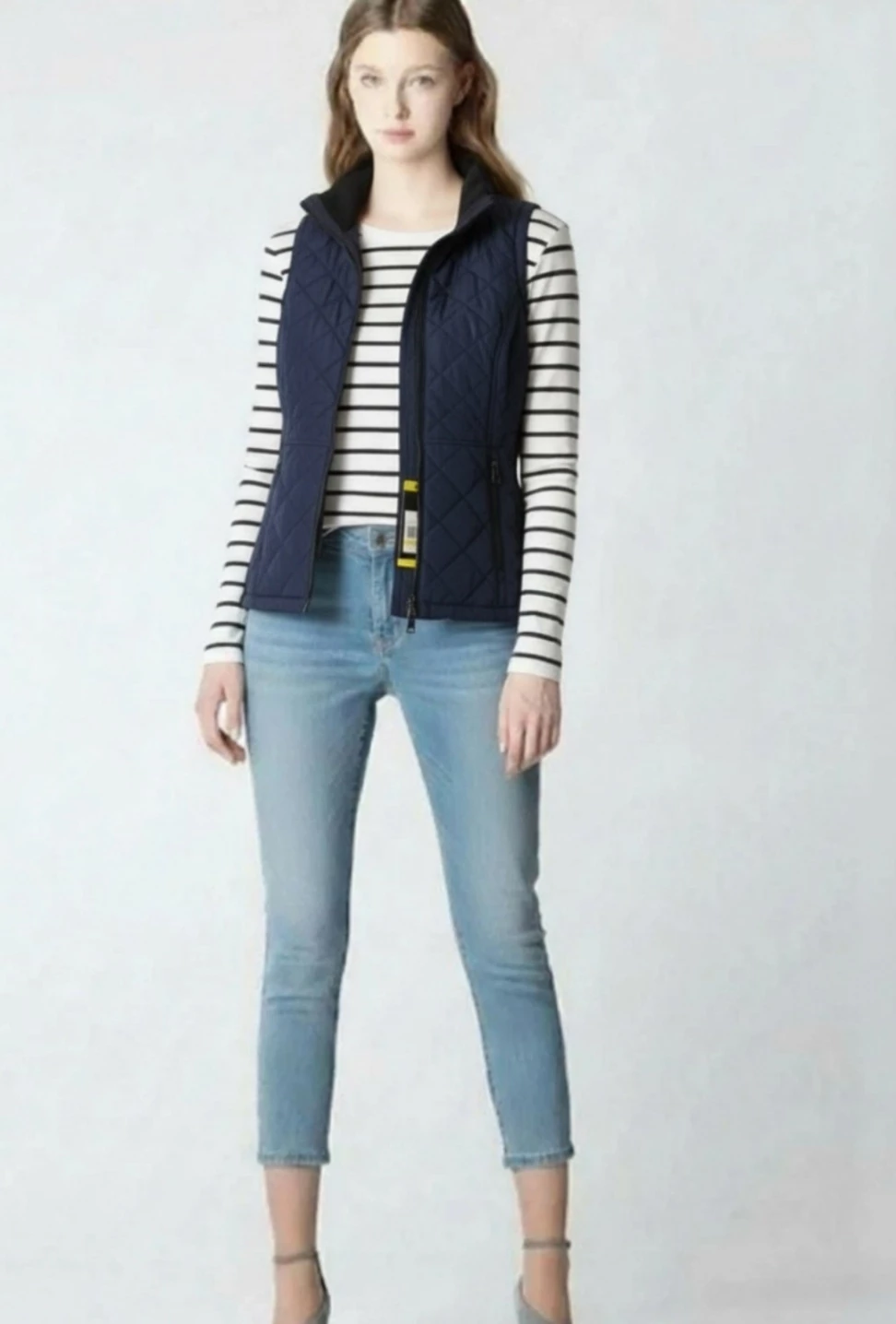 NWT Andrew Marc Women's Navy Quilted Vest🏆