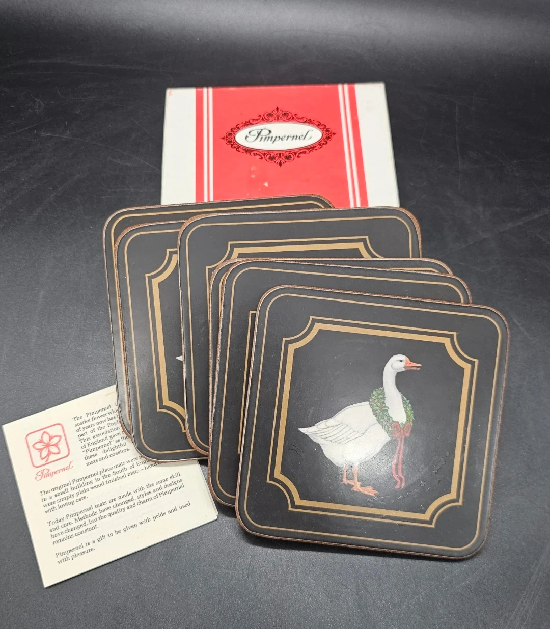 Pimpernel Coasters Set of 6 - Goose Design - Made in England