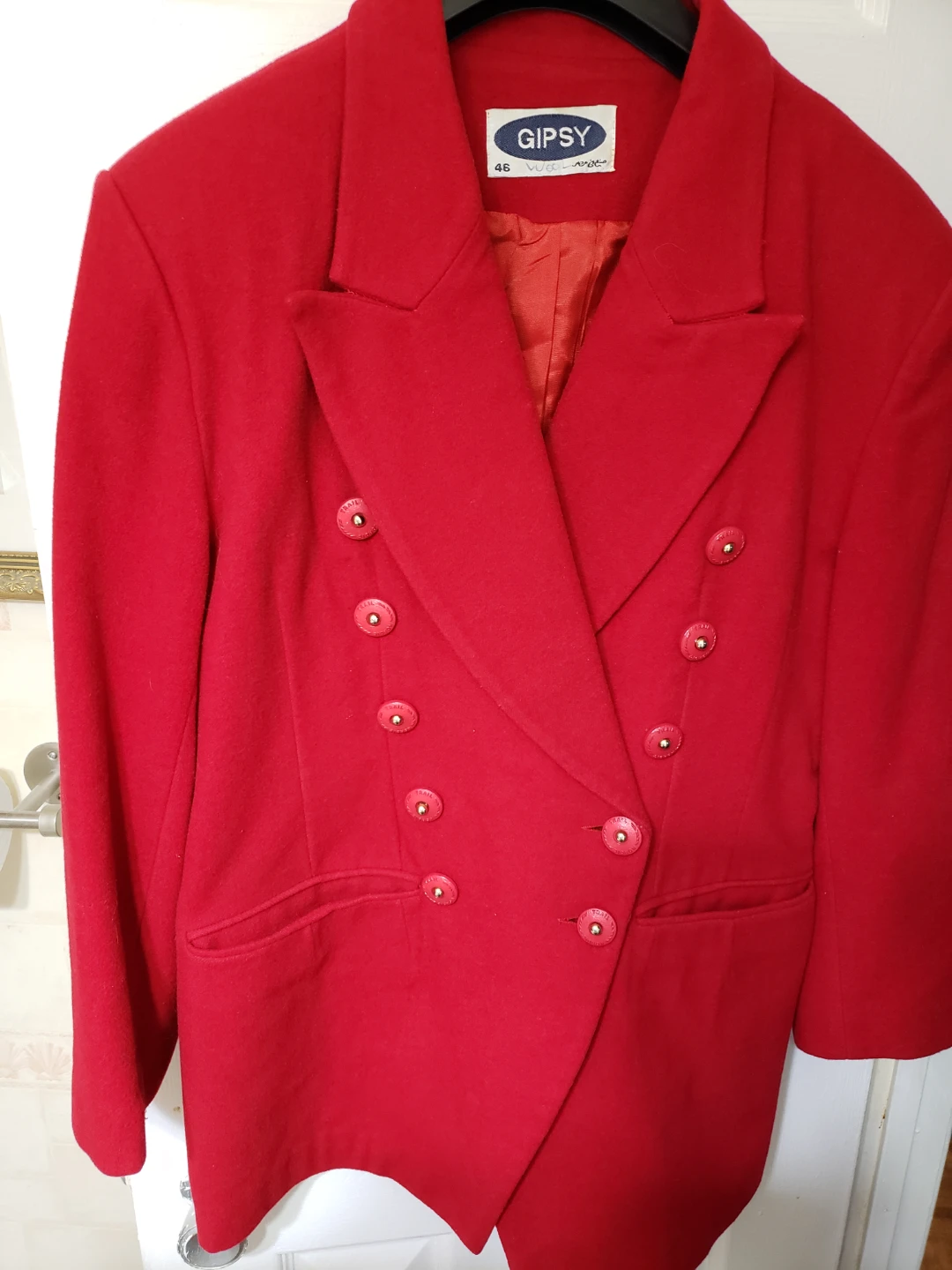 Gipsy Red Double-Breasted Blazer Jacket Size 46