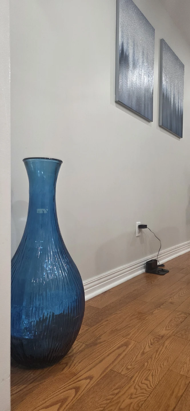 Large Blue Glass Vase 30 inch tall