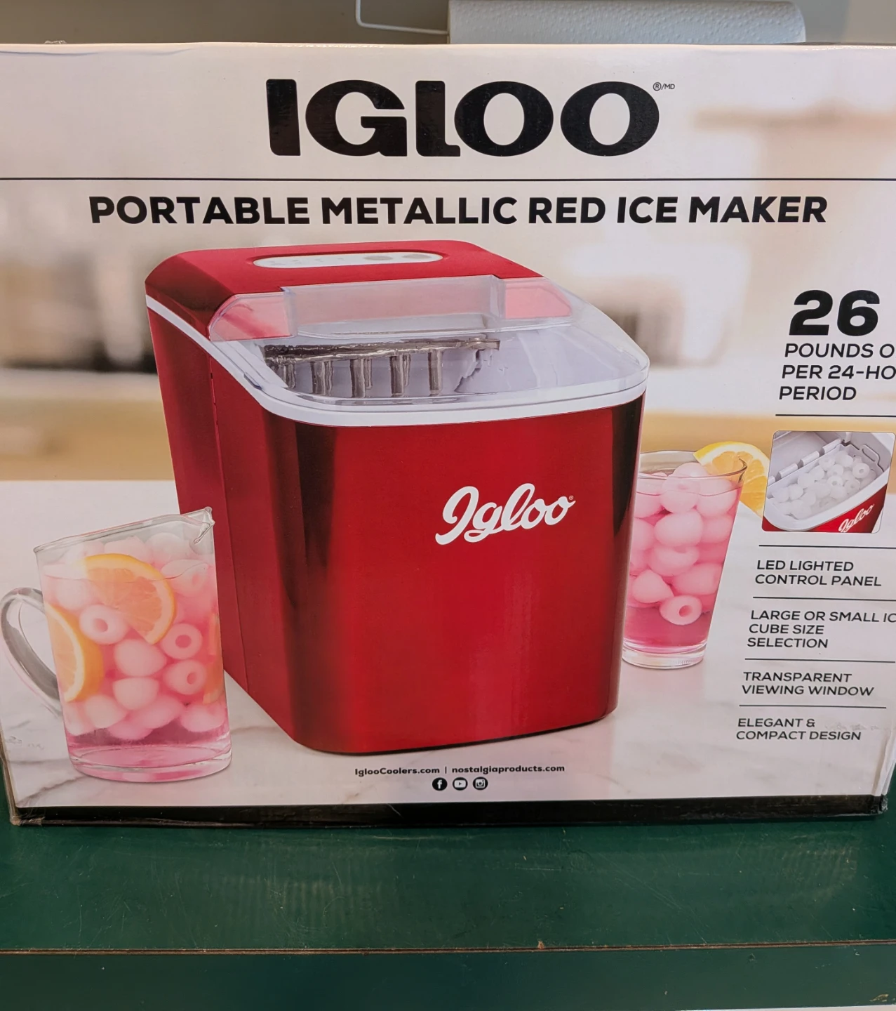 Igloo Portable Metallic Red Ice Maker