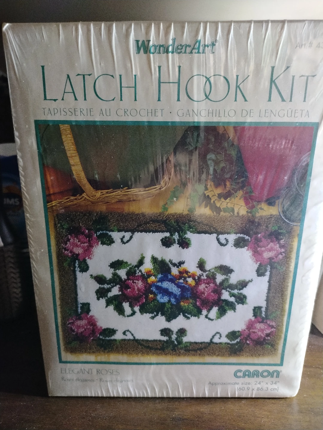 WonderArt Latch Hook Kit - Elegant Roses 24" x 34"