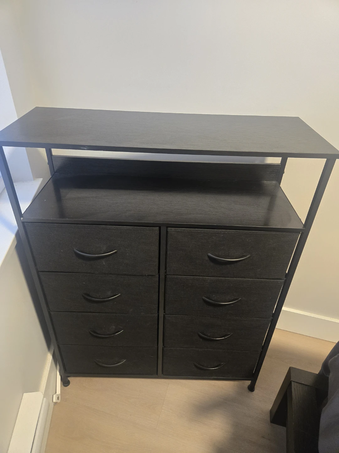 Black 8-Drawer Dresser Storage Unit