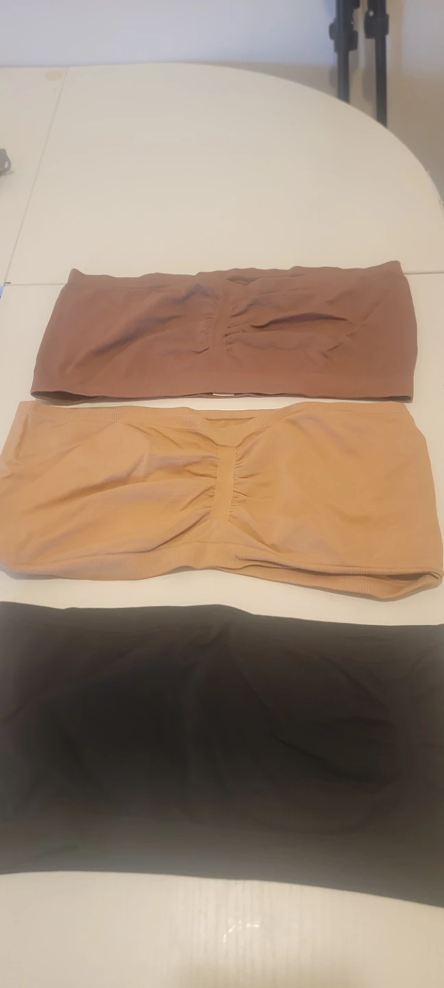 3 Pack Strapless Bandeau Bras - Black, Tan, Brown