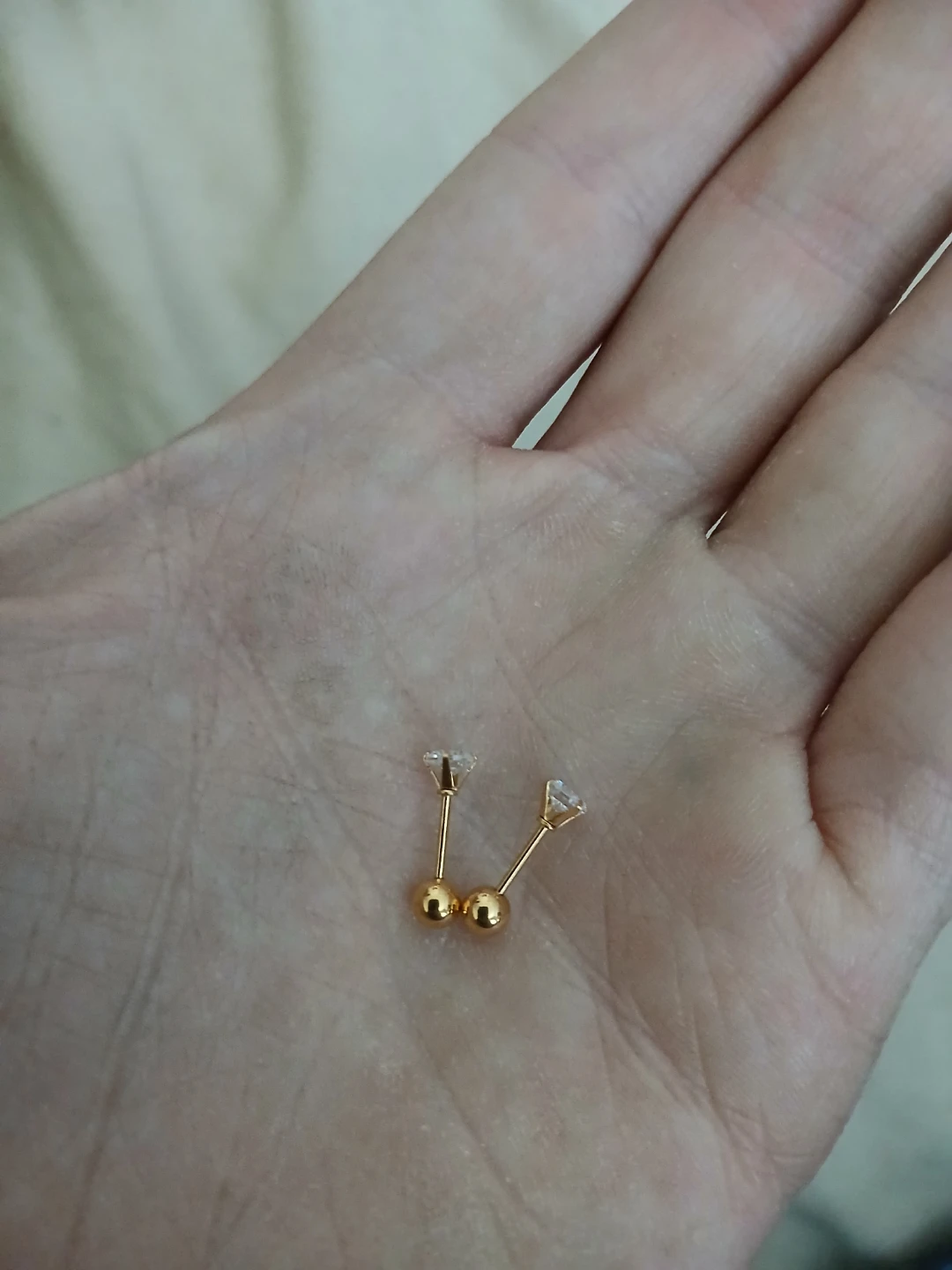 18K Gold Plated 316 Stainless Steel Cubic Zirconia Stud Earrings - photo 3
