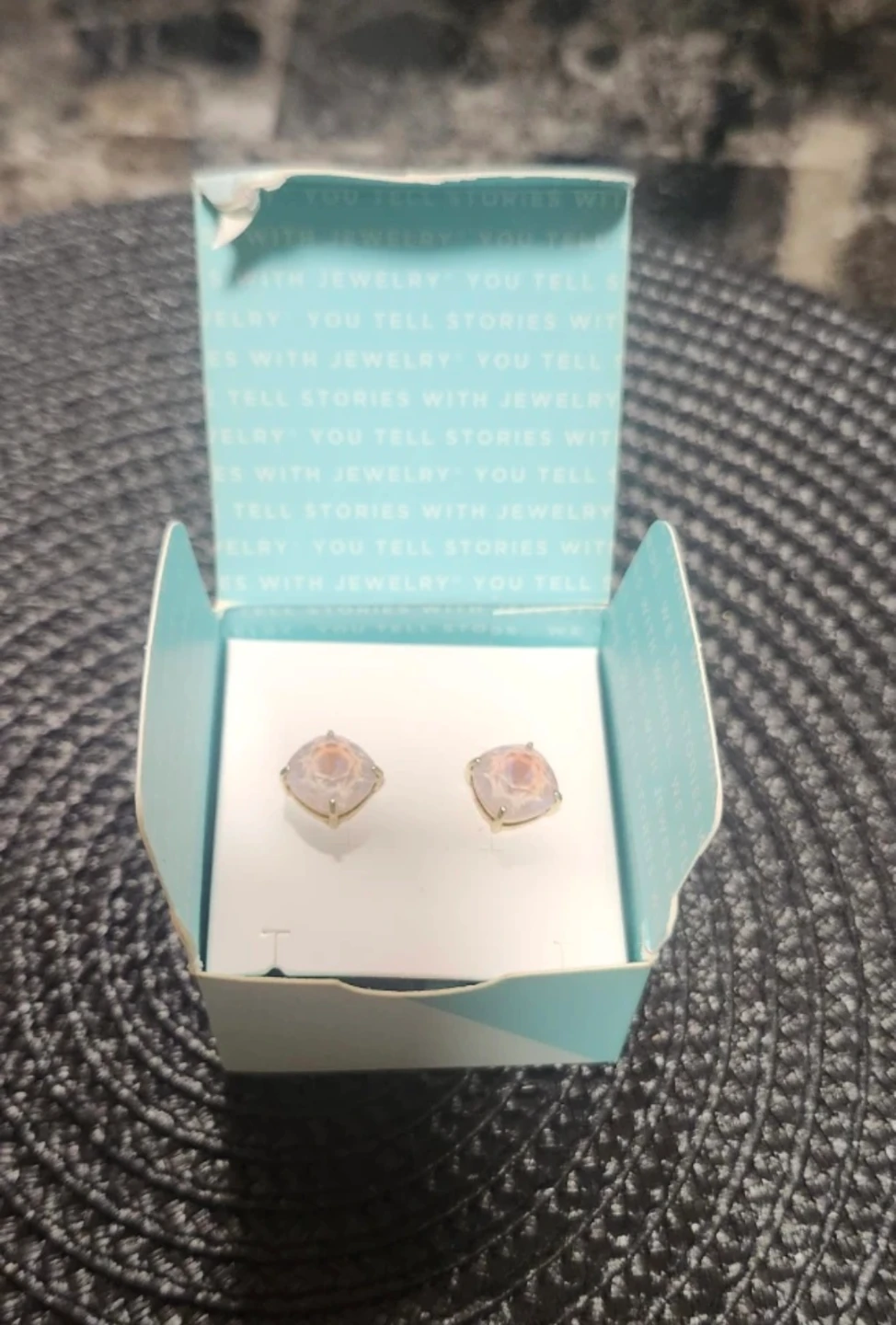 Origami Owl Cushion Cut Crystal Stud Earrings - photo 4