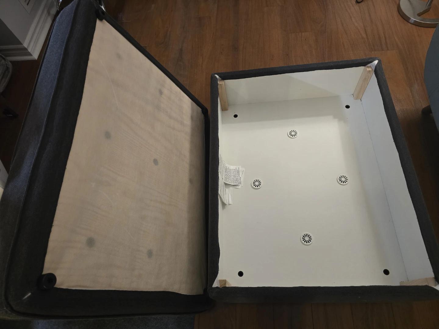 Grey Fabric Storage Ottoman - photo 2