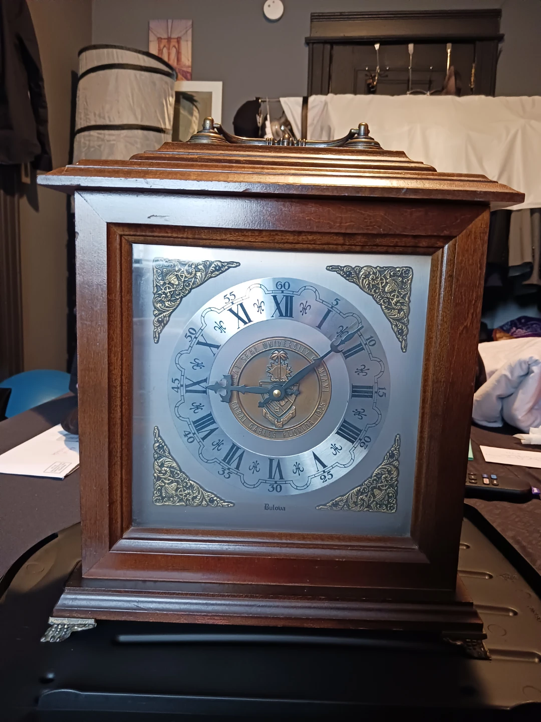 Bulova Wooden Mantel Clock