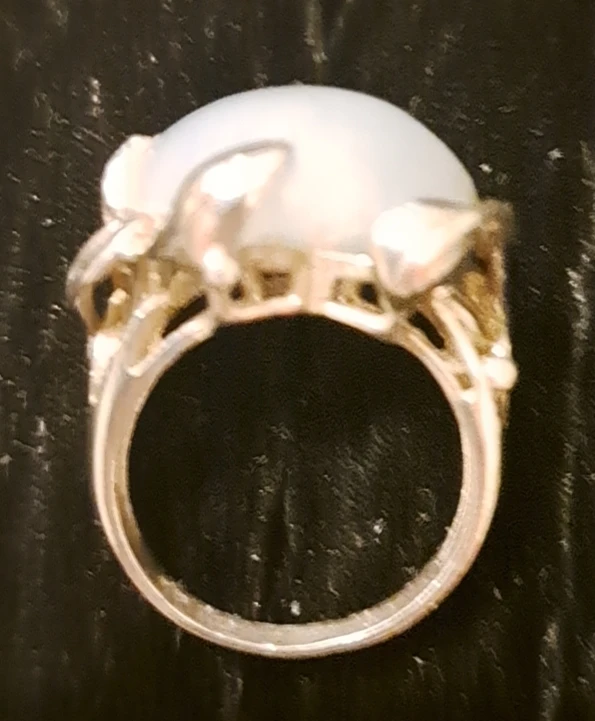 Silver Ring with Light purple Jaideite Stone - photo 2