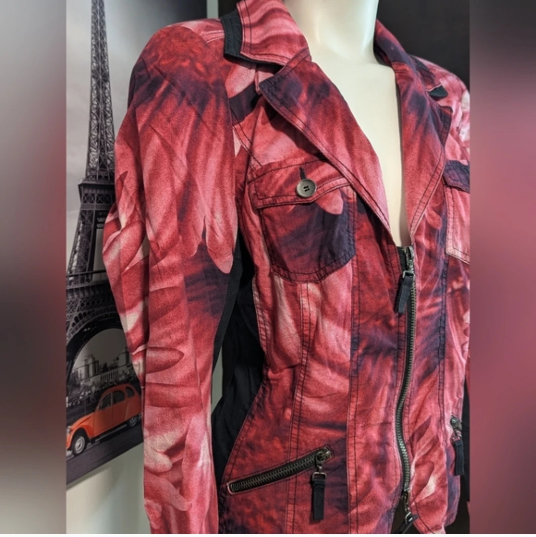 Women's Floral Print Moto Jacket size 14 - photo 2