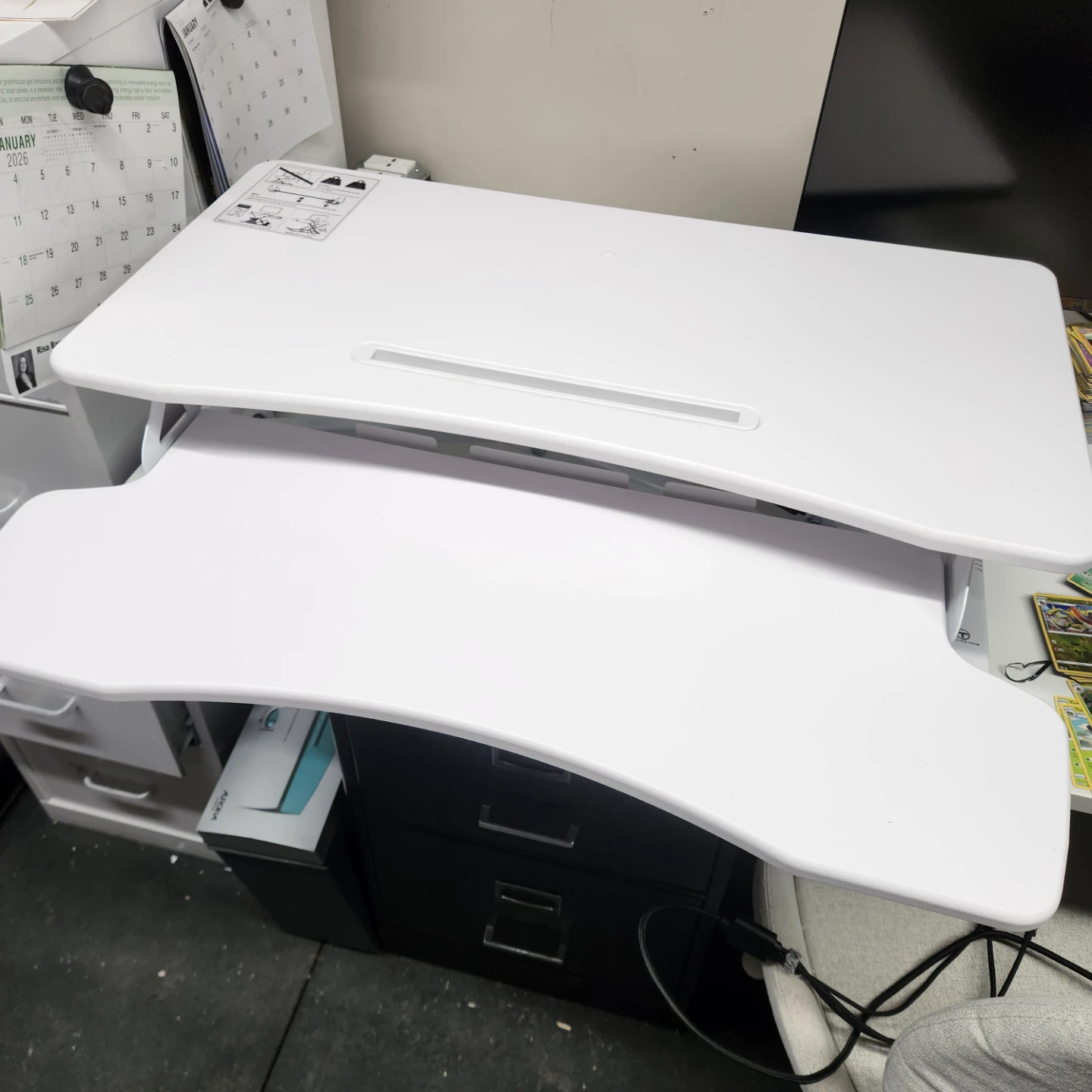 High quality White Adjustable Standing Desk Converter - photo 2