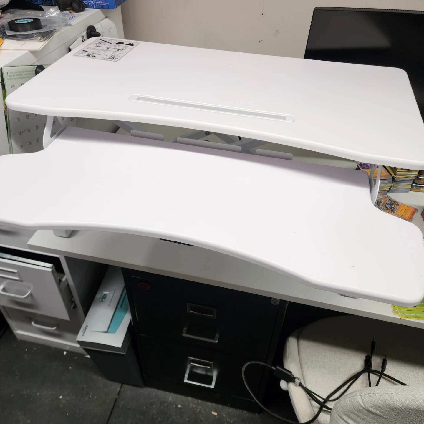 High quality White Adjustable Standing Desk Converter - photo 3