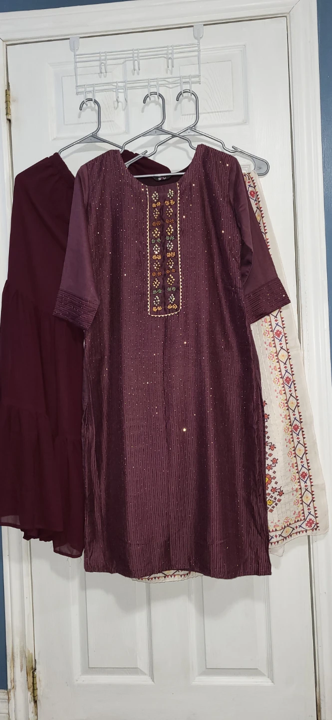 New Embroidered Kurti and Sharara with Dupatta