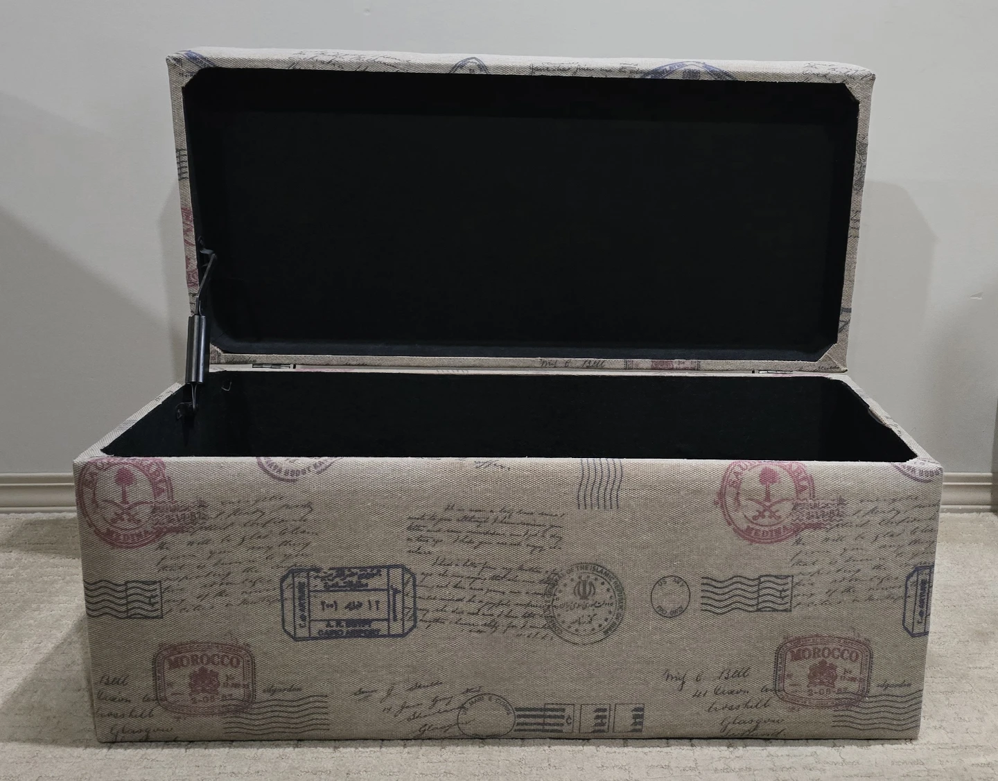 Storage Ottoman with Stamp Print - photo 2