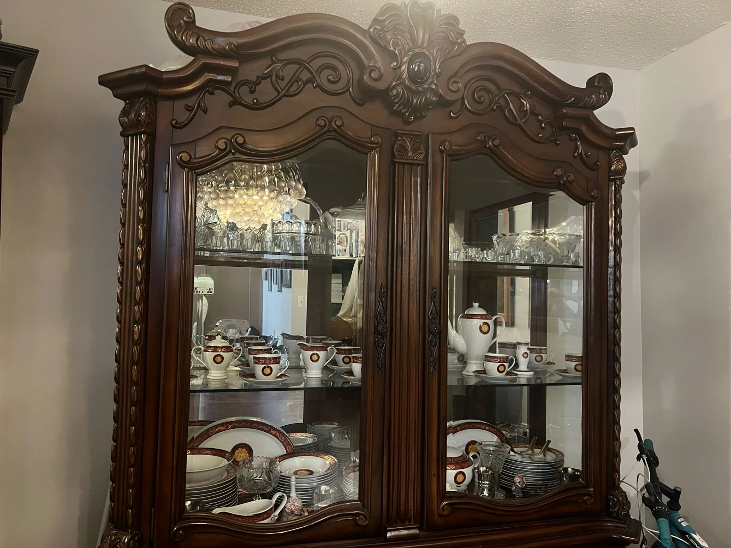 Antique Dining Table and  Hutch Set - photo 5